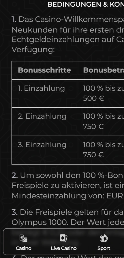 Casina Casino Bonus Desktop